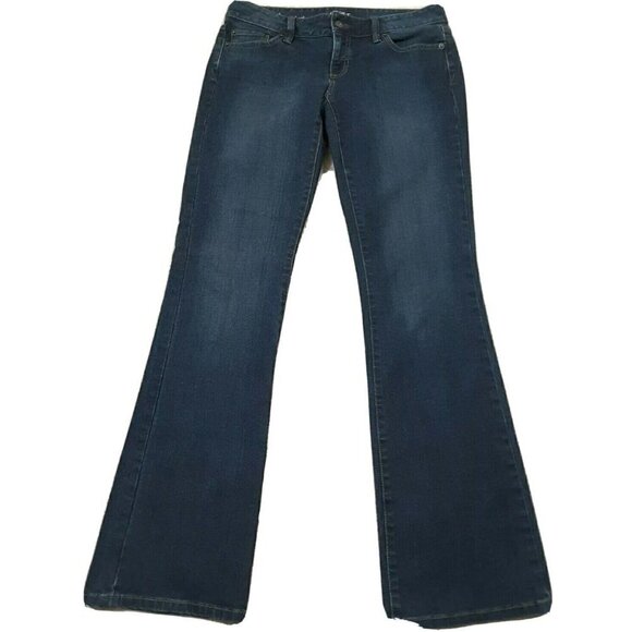 Ann Taylor Loft~Women's Size 4~Blue Denim Dark Wash Curvy Boot Jeans Stretch. - Picture 1 of 12